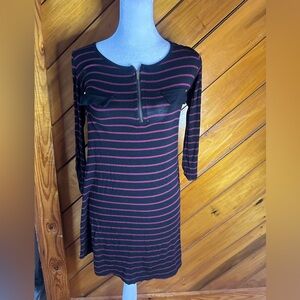 Maroon and black stripped tunic